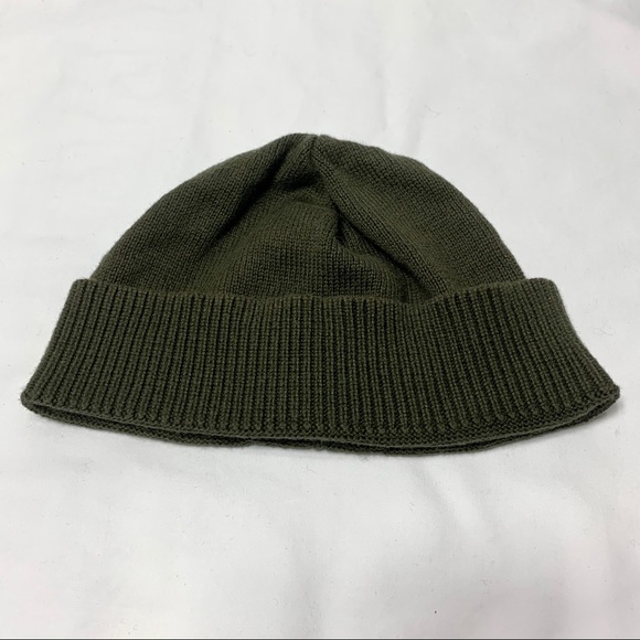 Cashmere cotton blend khaki beanie / toque - Picture 3 of 5